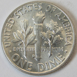 1963 D Roosevelt Dime - antique Denver mintmark silver dime