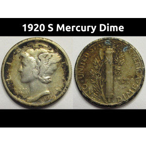 1920 S Mercury Dime - antique better condition silver American dime