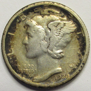 1920 S Mercury Dime - antique better condition silver American dime