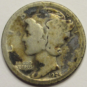 1924 D Mercury Dime - antique Denver mintmark silver dime