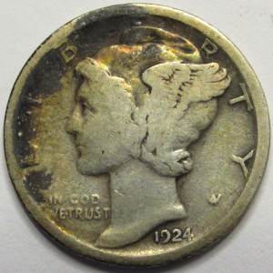 1924 S Mercury Dime - antique San Francisco mintmark silver dime