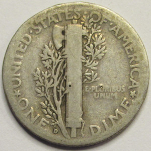 1928 D Mercury Dime - antique Denver mintmark silver dime
