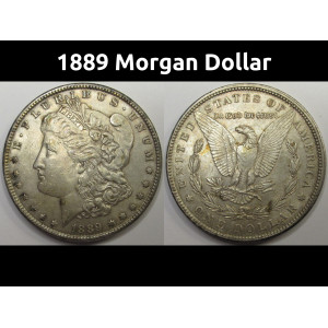 1889 Morgan Dollar - antique Old West era American silver dollar