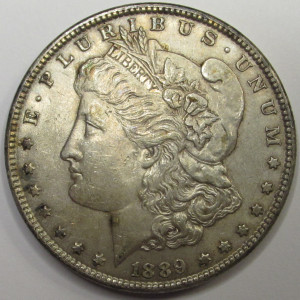 1889 Morgan Dollar - antique Old West era American silver dollar