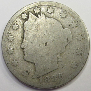 1886 Liberty V Nickel - key date American five cent coin