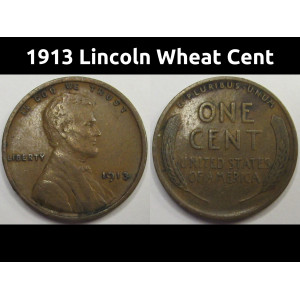 1913 Lincoln Wheat Cent - better condition American penny coin