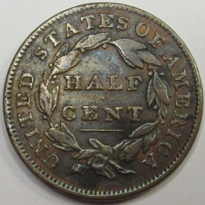 1835 Classic Head Half Cent - antique American half penny
