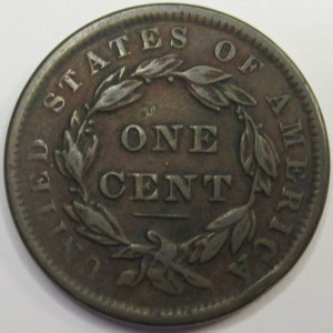 1838 Coronet Head Large Cent - antique transitional American copper penny