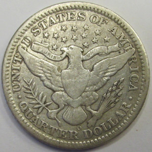 1904 O Barber Quarter - antique better date New Orleans silver quarter