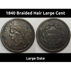 1840 Braided Hair Large Cent