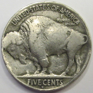 1918 D Buffalo Nickel - antique better date American bison coin