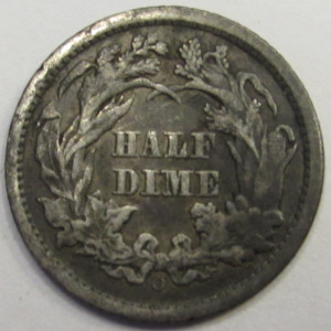 1860 O Seated Liberty Half Dime - antique pre Civil War New Orleans mintmark silver coin
