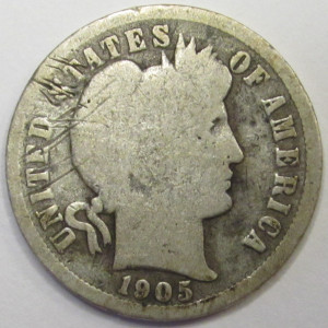 1905 O Barber Dime - Micro O - antique better variety American silver dime