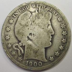 1900 O Barber Half Dollar - antique New Orleans mintmark better date silver coin