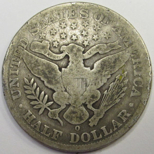 1900 O Barber Half Dollar - antique New Orleans mintmark better date silver coin