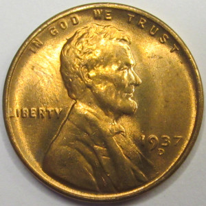 1937 D Lincoln Wheat Cent - beautiful uncirculated Denver mintmark penny