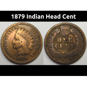 1879 Indian Head Cent - antique Old West era American penny