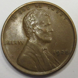 1928 Lincoln Wheat Cent - antique American higher grade penny