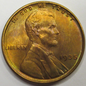 1935 Lincoln Wheat Cent - antique attractive American wheat penny
