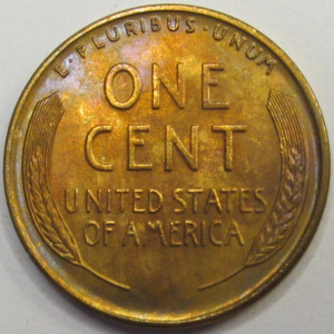 1939 Lincoln Wheat Cent - toned American wheat penny