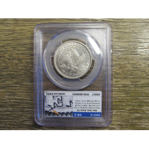 1842 O Seated Liberty Half Dollar - Medium Date - certified higher grade antique silver coin