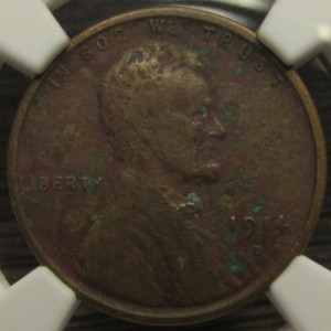 1914 D Lincoln Wheat Cent - antique NGC certified rare penny