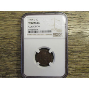 1914 D Lincoln Wheat Cent - antique NGC certified rare penny