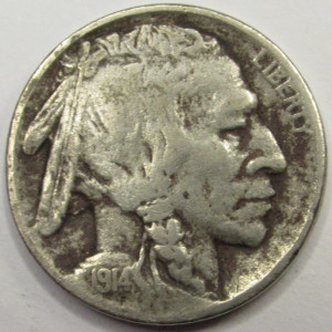 1914 D Buffalo Nickel - antique key date American Bison coin