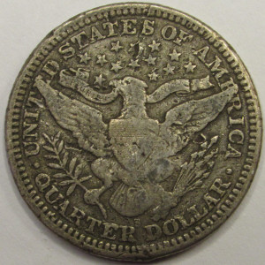 1915 S Barber Quarter - antique San Francisco mintmark silver coin