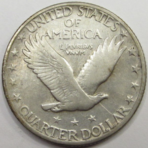 1918 D Standing Liberty Quarter - antique Denver mintmark silver coin