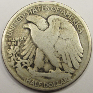 1921 Walking Liberty Half Dollar - antique key date American silver coin