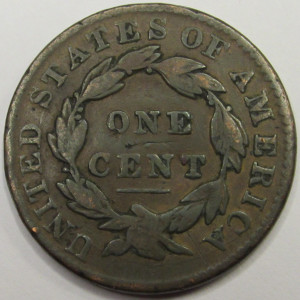 1833 Coronet Head Large Cent - antique old American penny