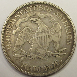 1878 Seated Liberty Half Dollar - antique Wild West era American silver half