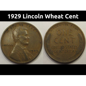 1929 Lincoln Wheat Cent - antique better grade American wheat penny