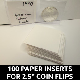 100 Paper Inserts for 2.5 x...