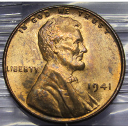 1941 toned Lincoln Cent -...