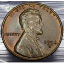 Toned 1954 S Lincoln Cent - BU / UNC / MS - brown/orange and green colors