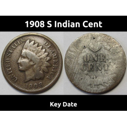 1908 S Indian Head Cent -...