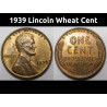 1939 Lincoln Wheat Cent - uncirculated old US penny coin