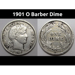 1901 O Barber Dime - turn...