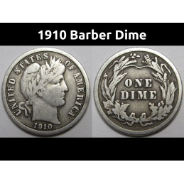 1910 Barber Dime - vintage...