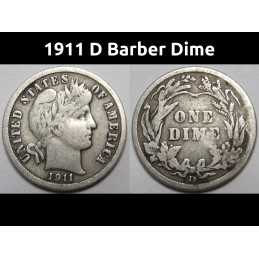 1911 D Barber Dime -...