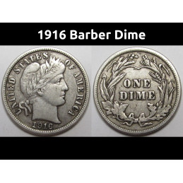 1911 Barber Dime - antique American silver dime coin