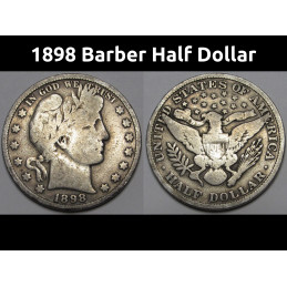 1898 Barber Half Dollar -...
