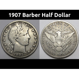 semi key date very good condition 1910s barber half dollar