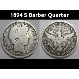 1894 S Barber Quarter -...