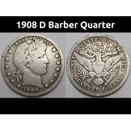 1908 D Barber Quarter - old...