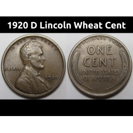 1920 D Lincoln Wheat Cent -...