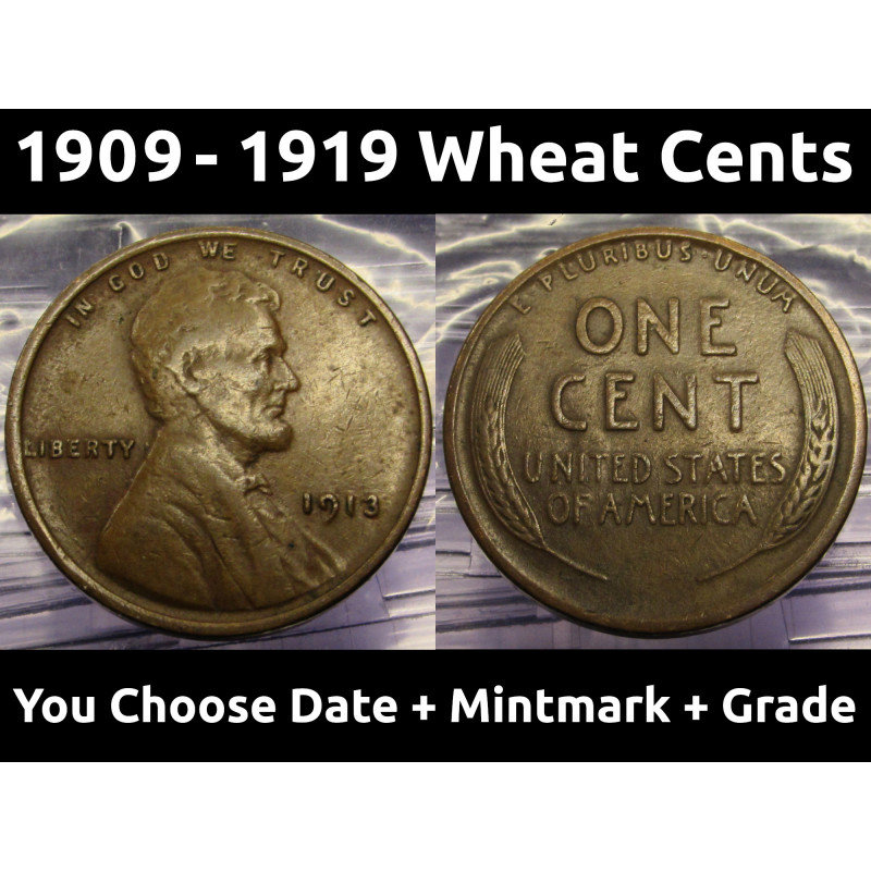 1909-1919 Wheat Penny Roll P-D-S LINCOLN CENT
