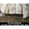 50 Coin Grab Bag - 1 ounce silver / 10+ coin types / 1900s-1964 - old US coins from estate lot / great gift